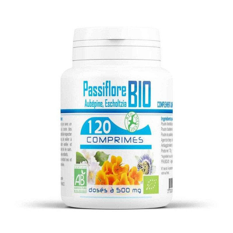 GPH PASSIFLORE BIO 120 COMPRIMES DOSES A 500 MG GPH PASSIFLORE BIO 120 COMPRIMES DOSES A 500 MG