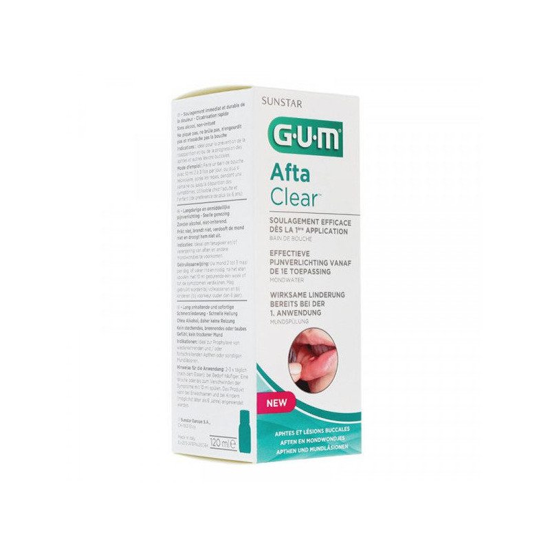 GUM AFTACLEAR BAIN DE BOUCHE APHTES ET LESIONS BUCCALES 120ML REF 2410 GUM AFTACLEAR BAIN DE BOUCHE APHTES ET LESIONS BUCCALES 120ML REF 2410