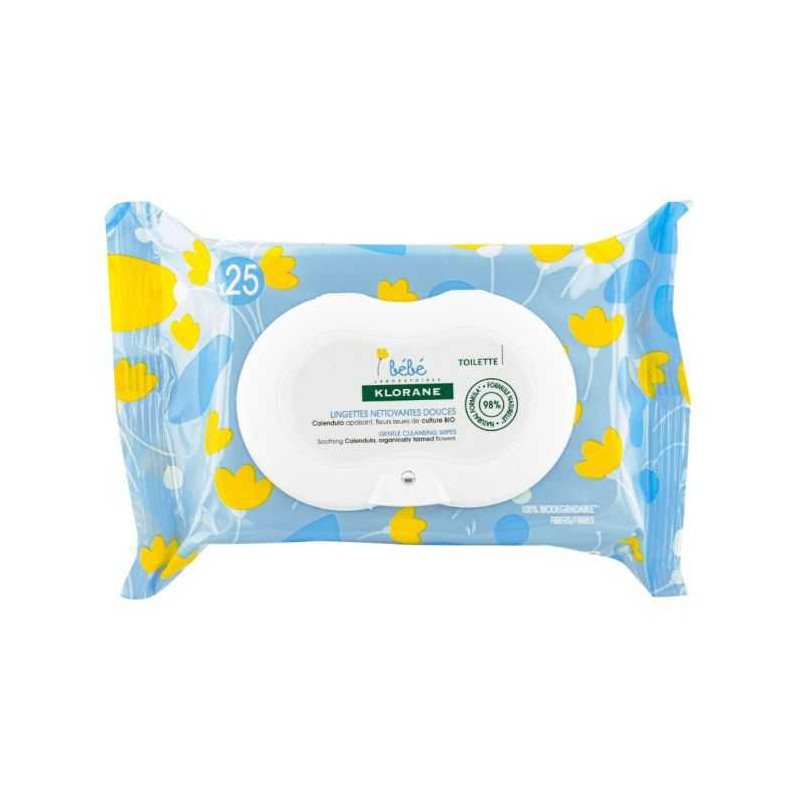 KLORANE BEBE LINGETTES NETTOYANTES DOUCES 25 KLORANE BEBE LINGETTES NETTOYANTES DOUCES 25