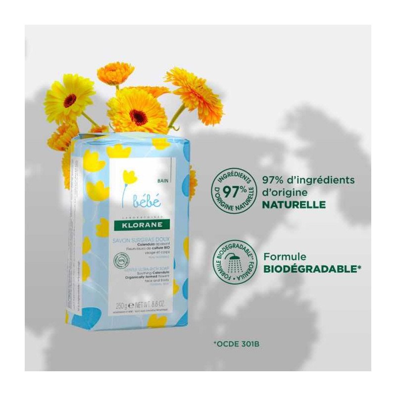 KLORANE BEBE SAVON SURGRAS DOUX - 250 g KLORANE BEBE SAVON SURGRAS DOUX - 250 g