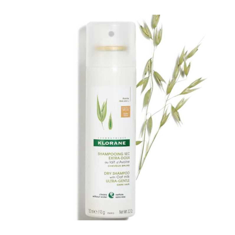 KLORANE LAIT D'AVOINE SHAMPOOING SEC EXTRA-DOUX SPRAY CHEVEUX BRUNS 150 ML