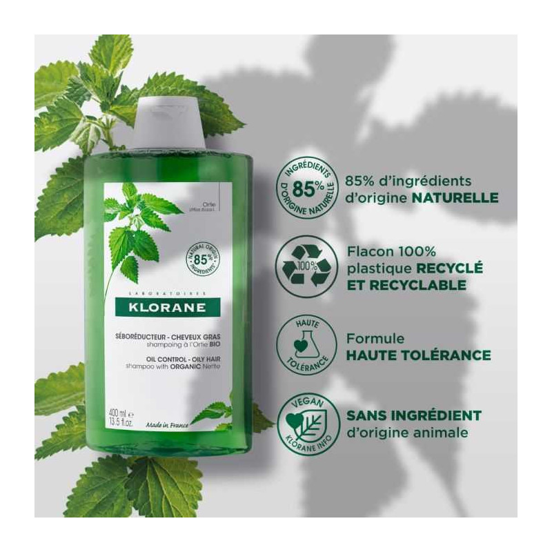 KLORANE ORTIE SHAMPOOING SEBOREDUCTEUR 400 ML