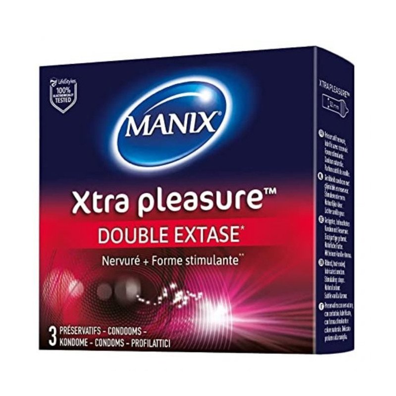 MANIX XTRA PLEASURE PRESERVATIFS 3 PIECES MANIX XTRA PLEASURE PRESERVATIFS 3 PIECES