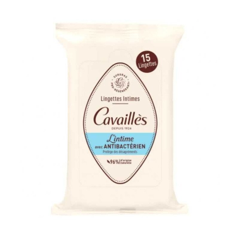 ROGE CAVAILLES LINGETTE INTIME AVEC ANTI BACTERIEN 15 UNITES