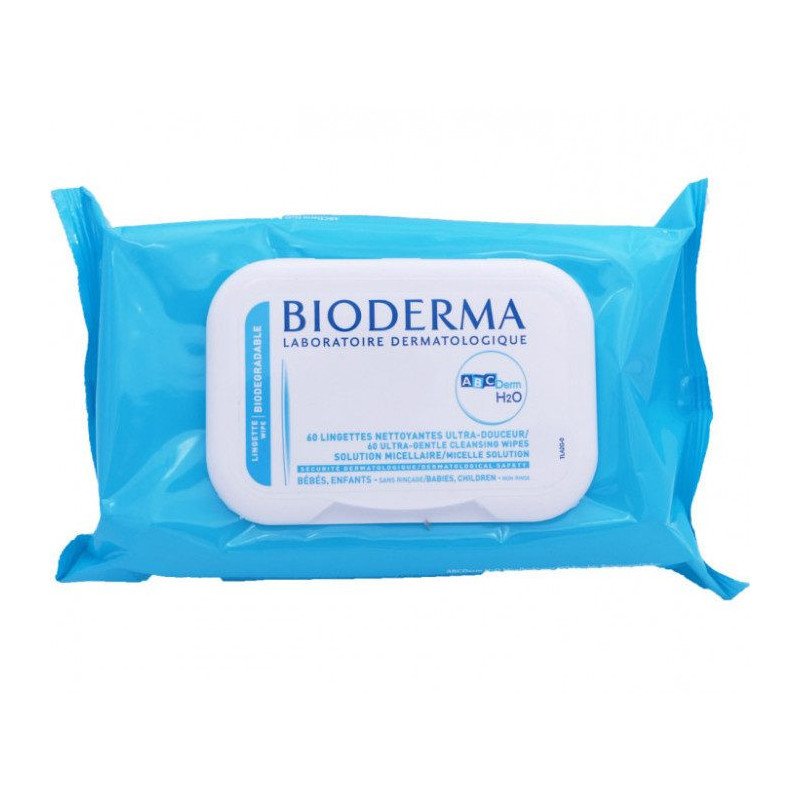 BIODERMA ABCDERM H2O 60 LINGETTES NETTOYANTES BIODERMA ABCDERM H2O 60 LINGETTES NETTOYANTES