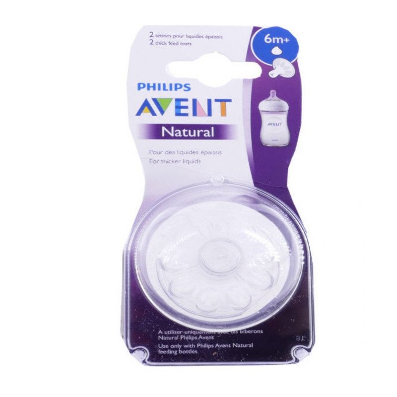 AVENT NATURAL LOT DE 2 TETINES 6 MOIS+ AVENT NATURAL LOT DE 2 TETINES 6 MOIS+