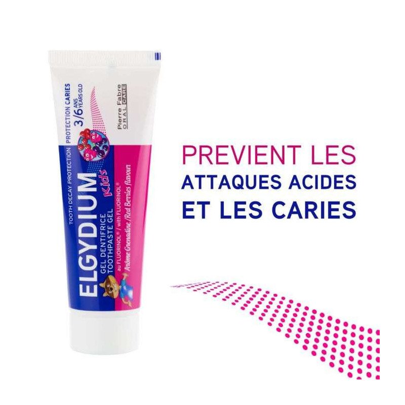 ELGYDIUM DENTIFRICE ENFANTS GRENADINE 3-6 ANS 50 ML